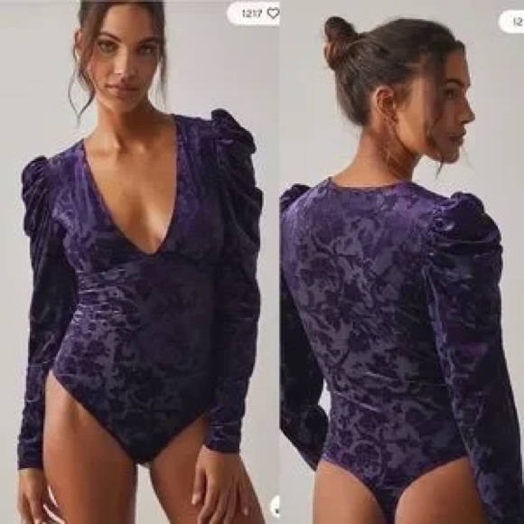 Free People Intimately Magic Hour Velvet Burnout Bodysuit - Picture 7 of 9